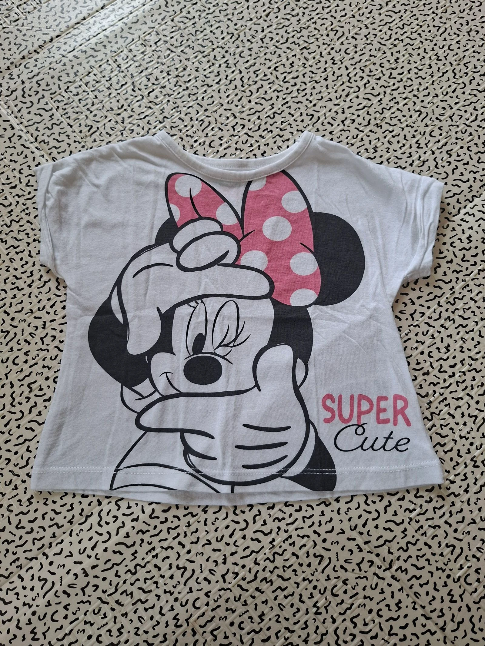 T-shirt Disney Baby Minnie Mouse blanc « Super Cute » 9 mois fille coton
